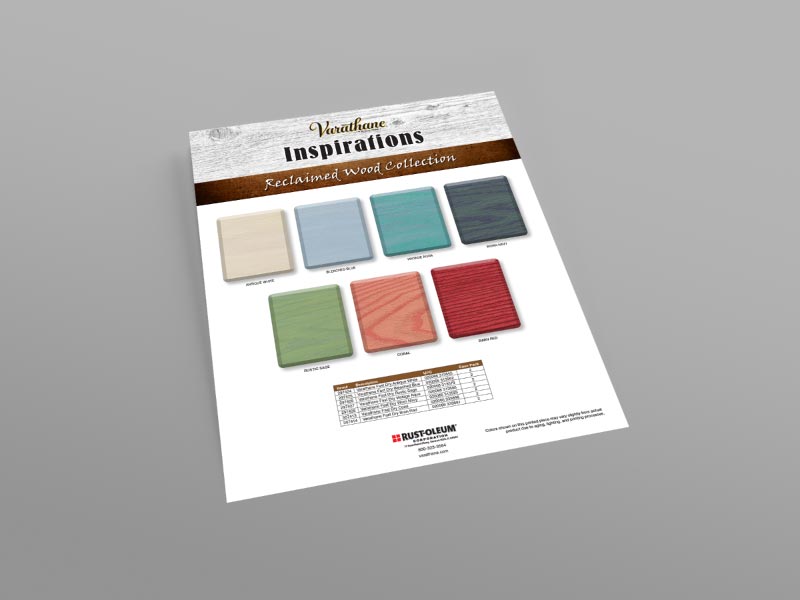 Varathane Inspirations Reclaimed Wood Collection Sell Sheet Back